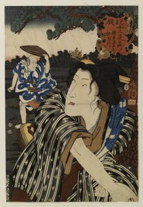 Bando Shuka I jako żona Otatsu autorstwa Utagawa Kuniyoshi
