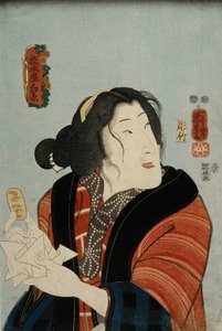 Bandō Shūka jako Hashimotoya Shiraito autorstwa Utagawa Kuniyoshi