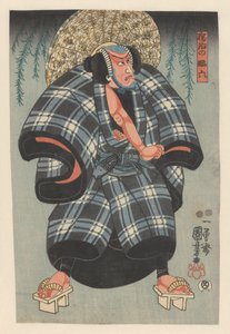 Daroku no Daraku near willow branches autorstwa Utagawa Kuniyoshi