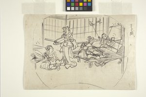 Hataori (tkanie na krośnie) (tusz na papierze) autorstwa Utagawa Kuniyoshi