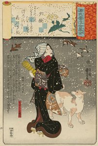„Ady of the henning face s” Yugao: orie żony Yazamy, Yazamashi no Shitsu Orie, „…, 1845-46. autorstwa Utagawa Kuniyoshi