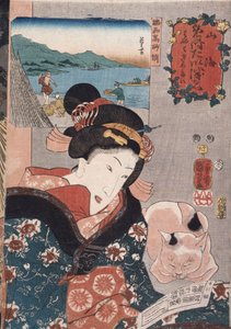 Łowienie ośmiornic w Takasago w prowincji Harima”, z serii „Słynne produkty prowincji” autorstwa Utagawa Kuniyoshi