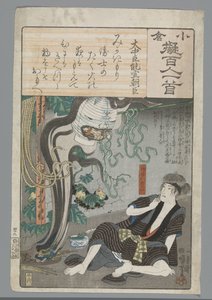 Ogura Imitacja stu wierszy (tytuł serii) autorstwa Utagawa Kuniyoshi