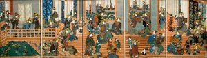Widok z góry na górę Kado-Ebiya autorstwa Utagawa Kuniyoshi