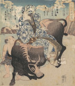 Chińczyk Roshungi, Lu Zhunyi jako kobieta z fajką na bawole. autorstwa Utagawa Kuniyoshi