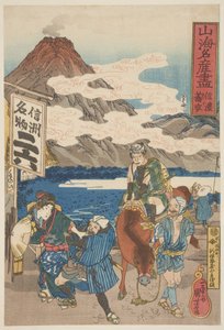 Shinano: Soba, ok. 1833 (drzeworyt, tusz i kolor na papierze) autorstwa Utagawa Kuniyoshi