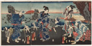 Wschód słońca w zatoce Futami autorstwa Utagawa Kuniyoshi
