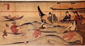 Hej Abba, wędkarstwo. P Hayashi ts autorstwa Kuniyoshi Utagawa (v. 1797-1861) autorstwa Utagawa Kuniyoshi