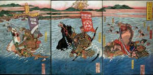 Te kara t et Uji Rzeka (figura bitwy pod Ujigawą), ok. godz. 1831-32 autorstwa Utagawa Kuniyoshi