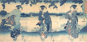 Kobiety nad rzeką, ca. 1850. autorstwa Utagawa Kuniyoshi