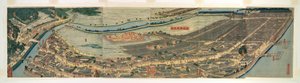 Levi wstecz d Panorama nie c Widok Yokohamy (ponownie uruchomiona policja prefektury Yokohama) autorstwa Utagawa Sadahide