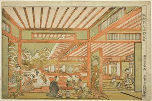 Rozrywka z widokiem na śnieg, ok. 1771 r. autorstwa Utagawa Toyoharu
