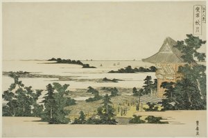 Autumn Moon at Atago Hill (Atago shugetsu), z serii „Osiem widoków Edo (Edo hakkei)” autorstwa Utagawa Toyohiro