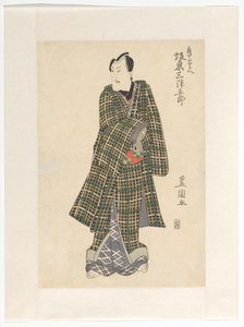 Kameya Chûbei w kimonie w kratkę autorstwa Utagawa Toyokuni (I)