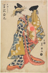 Aktor Yoshizawa Yūshi jako Ōiso no Tora autorstwa Utagawa Toyokuni