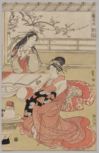 Kurtzany z Ōgiya na wiosennej wycieczce autorstwa Utagawa Toyokuni