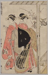 Kurtyzany z Ōgiya na wiosennej wycieczce autorstwa Utagawa Toyokuni