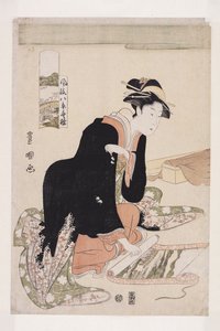 Returning Boats (kolorowy drzeworyt) autorstwa Utagawa Toyokuni