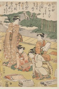 Kobiety robią odzież autorstwa Utagawa Toyokuni