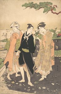 Wzdłuż wybrzeża w Futami. autorstwa Utagawa Toyokuni I