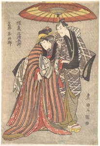 Kabuki ac i rs: zespół Mitsugoro i Iwai Hanshiro, co? 1800. autorstwa Utagawa Toyokuni I