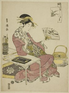 Czwarty miesiąc (Shi gatsu), z serii „Modne dwanaście miesięcy (Furyu junikagetsu)” autorstwa Utagawa Toyokuni I