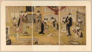 Sklep dla fanów Mieido autorstwa Utagawa Toyokuni I