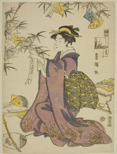 Siódmy miesiąc (Shichi gatsu), z serii „Modne dwanaście miesięcy (Furyu junikagetsu)” autorstwa Utagawa Toyokuni I