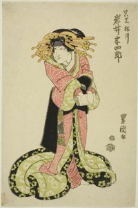 Aktor Iwai Hanshiro jako kurtyzana autorstwa Utagawa Toyokuni I
