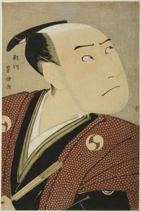 Aktor Sawamura Sojuro III jako Oboshi Yuranosuke w sztuce „Edo no Hana Ako no Shiogama”, wystawiony w teatrze Kiri w czwartym miesiącu 1796 autorstwa Utagawa Toyokuni I
