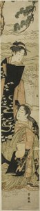 The sisters Matsukaze and Murasame on the shores of Suma autorstwa Utagawa Toyokuni I