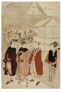 Noworoczna pielgrzymka do Myohoji w Horinouchi, Edo, ok. 1804-1810 (drzewik na papierze) autorstwa Utagawa and Toyokuni Utagawa Toyohiro