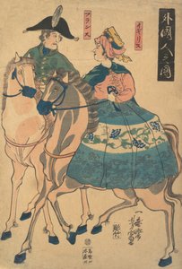 Widoki wartości wroga rs rysunek cudzoziemca, 1861. autorstwa Utagawa Yoshitomi