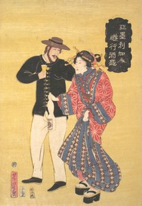 Amerykańska hulanka, 1861 Bunkyu 1, pierwszy miesiąc. autorstwa Utagawa Yoshitora