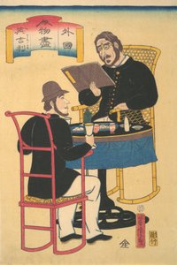 Anglicy Jadalnia, 1 miesiąc, 1861. autorstwa Utagawa Yoshitora