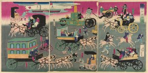 Tokio Orai Samochód Zukushi autorstwa Utagawa Yoshitora