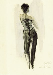Szkic eleganckiego gorsetu autorstwa Ute Rathmann