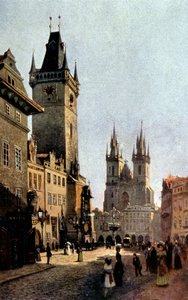 plac Starometsky i ratusz w Pradze, ok. 1900 (druk)