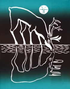 Drinking Caribou, 2018 (tusz na papierze) autorstwa Vadym Vaskovsky