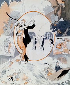 Scena tańca, z magazynu La Vie Parisienne, Francja autorstwa Vald