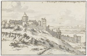 Widok na Valkhof i Belvedere w Nijmegen autorstwa Valentijn Klotz (possibly)