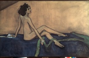 Portret baletnicy Idy Rubinstein (1885-1960). Praca Walentyna Aleksandrowicza Sierowa (1865-1911), tempera i czarna kreda na płótnie autorstwa Valentin Aleksandrovich Serov