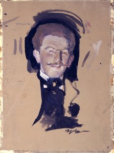 Portret artysty Leona Baksta (Lev Rosenberg autorstwa Valentin Aleksandrovich Serov