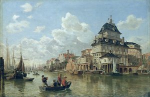 Domek dla łodzi w porcie w Hamburgu, 1850 r.