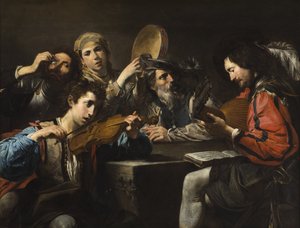 Towarzystwo muzyczne autorstwa Valentin de Boulogne