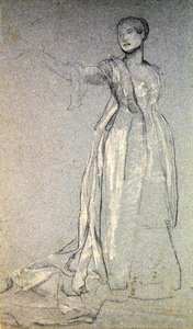 Studium do „Menueta”, ok. 1870 (kreda na papierze) autorstwa Valentine Cameron Prinsep