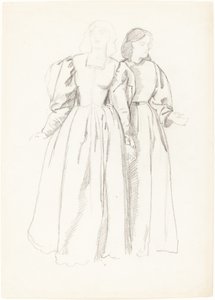 Studium dwóch młodych kobiet [recto] autorstwa Valentine Cameron Prinsep
