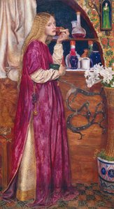 Królowa przebywała w salonie, jadła chleb i miód (olej na desce) autorstwa Valentine Cameron Prinsep