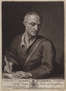 Joseph Carreras, poeta i kapelan Katarzyny z Braganzy (mezzotinta) autorstwa Valentine Green