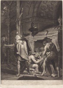 Miravan otwiera grobowiec swoich przodków autorstwa Valentine Green after Joseph Wright
